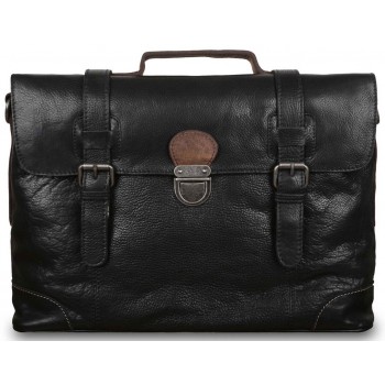 Кожаный портфель Ashwood Leather 4554 black