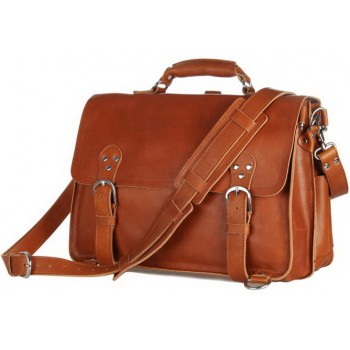 Кожаный портфель-рюкзак  JMD 7161B brown