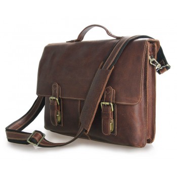 Кожаный портфель JMD 7090B brown