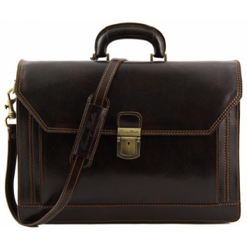 Кожаный портфель Tuscany Leather Roma TL10026 dark brown 