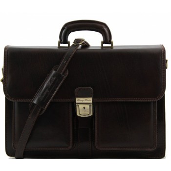 Кожаный портфель Tuscany Leather Assisi TL140929 dark brown 