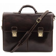 Кожаный портфель Tuscany Leather Bolgheri TL141144 dark brown