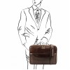 Кожаная сумка для ноутбука Tuscany Leather Vicenza TL141240 dark brown