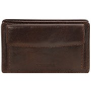 Мужской кожаный клатч Tuscany Leather Denis TL141445 dark brown