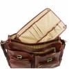 Кожаный портфель Tuscany Leather Ventimiglia TL141449 dark brown