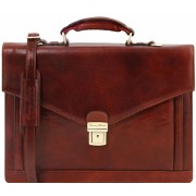 Кожаный портфель Tuscany Leather Volterra TL141544 brown 
