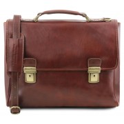 Кожаный портфель Tuscany Leather Trieste TL141662 brown