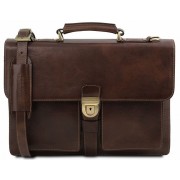 Кожаный портфель Tuscany Leather Assisi TL141825 dark brown