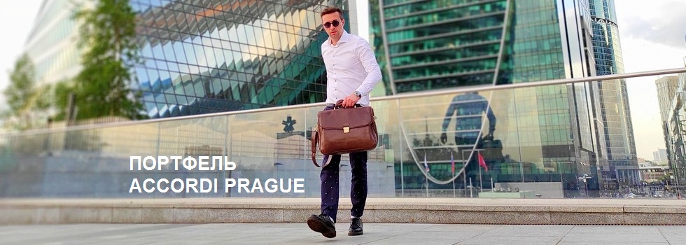 Кожаный портфель Accordi Prague brown